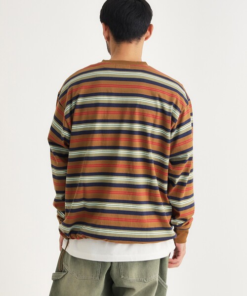 BACK NUMBER(バックナンバー)の「マルチボーダークルーロンT(Tシャツ/カットソー・メンズ・グリーン系その他4/キャメル/ライトグレー系2・04/03/05)」の16枚目の写真