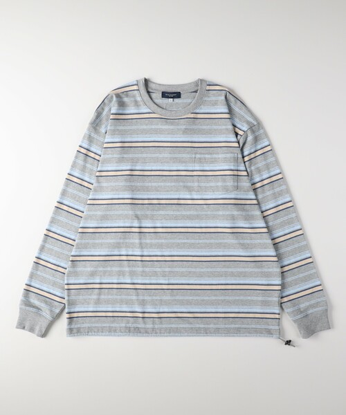 BACK NUMBER(バックナンバー)の「マルチボーダークルーロンT(Tシャツ/カットソー・メンズ・グリーン系その他4/キャメル/ライトグレー系2・04/03/05)」の19枚目の写真
