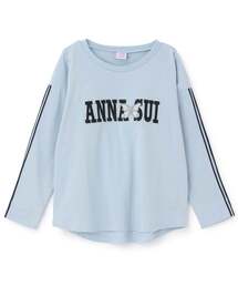 ANNA SUI mini（アナスイ・ミニ）の「【人気商品再入荷】【直営店で取り扱い無し】ロゴ刺しゅう袖ライン長袖Tシャツ（Tシャツ/カットソー）」