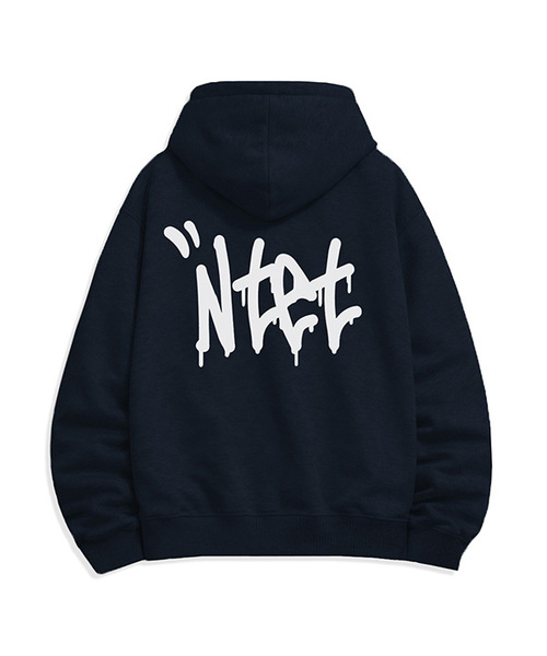 NTET(エンティーイーティー)の「グラフィティフォントロゴ 2WAY ジップアップパーカー (4color)(パーカー・メンズ・ホワイト/ブラック/ネイビー/グレー・SMALL/MEDIUM/LARGE/X-LARGE)」の4枚目の写真