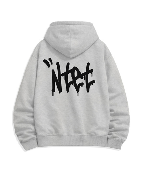 NTET(エンティーイーティー)の「グラフィティフォントロゴ 2WAY ジップアップパーカー (4color)(パーカー・メンズ・ホワイト/ブラック/ネイビー/グレー・SMALL/MEDIUM/LARGE/X-LARGE)」の3枚目の写真