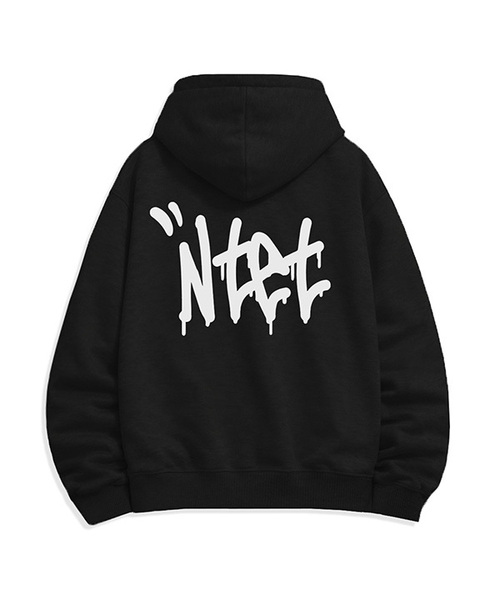 NTET(エンティーイーティー)の「グラフィティフォントロゴ 2WAY ジップアップパーカー (4color)(パーカー・メンズ・ホワイト/ブラック/ネイビー/グレー・SMALL/MEDIUM/LARGE/X-LARGE)」の1枚目の写真