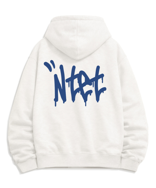 NTET(エンティーイーティー)の「グラフィティフォントロゴ 2WAY ジップアップパーカー (4color)(パーカー・メンズ・ホワイト/ブラック/ネイビー/グレー・SMALL/MEDIUM/LARGE/X-LARGE)」の5枚目の写真