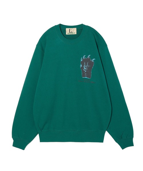 NON TOKYO(ノントーキョー)の「PRINT PULLOVER SWEAT(HAND)(スウェット・レディース・グレー/グリーン/チャコール・2/1)」の3枚目の写真