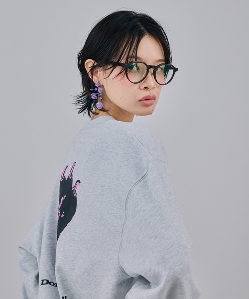 NON TOKYO(ノントーキョー)の「PRINT PULLOVER SWEAT(HAND)(スウェット・レディース・グレー/グリーン/チャコール・2/1)」の7枚目の写真