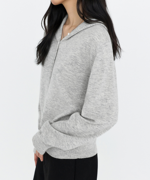 MONGDOL(モンドル)の「ウール カシミヤ フードニット カーディガン グレー MDCD062GRAY(カーディガン/ボレロ・レディース・その他・F)」の4枚目の写真