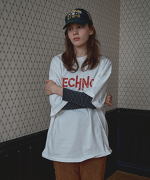 Music オーバーサイズTシャツ_techno