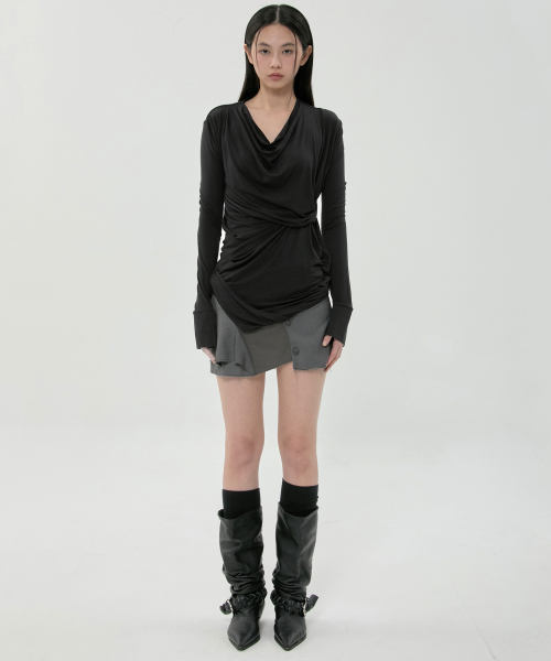 FLAREUP(フレアアップ)の「ミヤ ロングスリーブ (FL-195_Black)(Tシャツ/カットソー・レディース・ブラック・OS)」の3枚目の写真