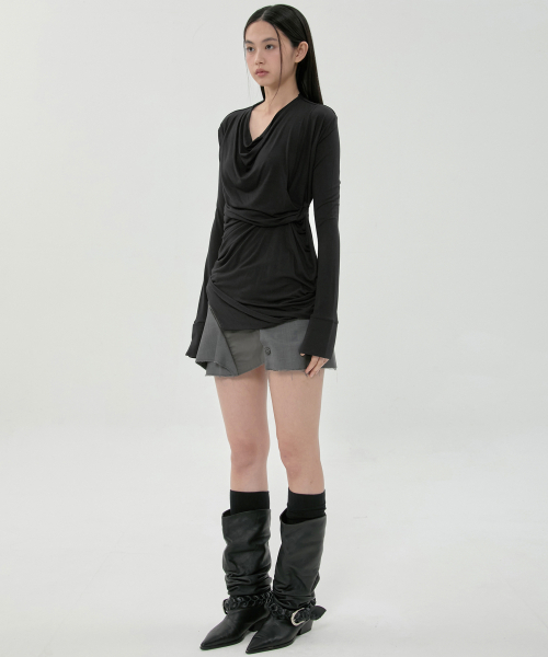 FLAREUP(フレアアップ)の「ミヤ ロングスリーブ (FL-195_Black)(Tシャツ/カットソー・レディース・ブラック・OS)」の4枚目の写真