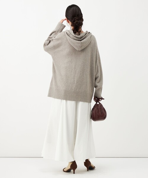 NOLLEY’S(ノーリーズ)の「《UVカット、速乾性、接触冷感》ウォッシャブルヴィンテージタフタマチ入りマキシスカート(スカート・レディース・ホワイト/ブラック・1/2)」の5枚目の写真