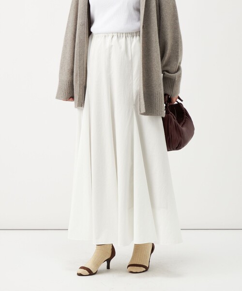 NOLLEY’S(ノーリーズ)の「《UVカット、速乾性、接触冷感》ウォッシャブルヴィンテージタフタマチ入りマキシスカート(スカート・レディース・ホワイト/ブラック・1/2)」の15枚目の写真