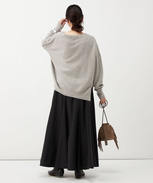 NOLLEY’S(ノーリーズ)の「《UVカット、速乾性、接触冷感》ウォッシャブルヴィンテージタフタマチ入りマキシスカート(スカート・レディース・ホワイト/ブラック・1/2)」の20枚目の写真