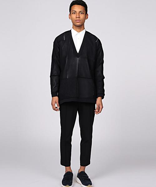 EN ROUTE（アンルート）の「ENR パッチワークパターンニット◆（ニット/セーター・メンズ・ネイビー・2/1/3）」の4枚目の写真