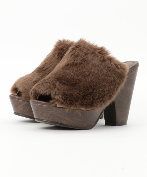 laboratory work(ラボラトリーワーク)の「もこもこファーサボ(その他シューズ・レディース・ブルー/チャコール/モカ・LARGE/MEDIUM)」の10枚目の写真