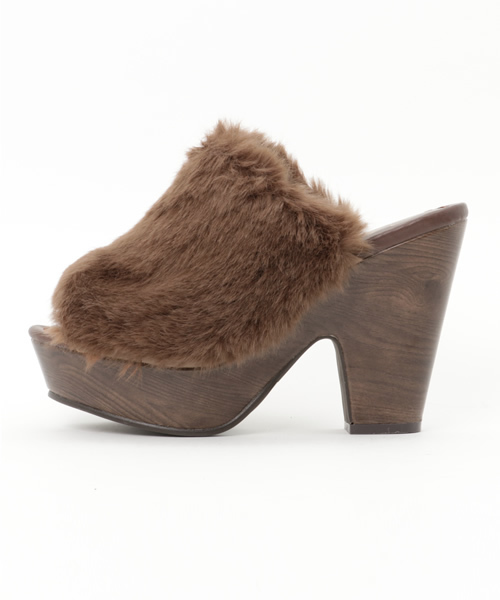 laboratory work(ラボラトリーワーク)の「もこもこファーサボ(その他シューズ・レディース・ブルー/チャコール/モカ・LARGE/MEDIUM)」の5枚目の写真