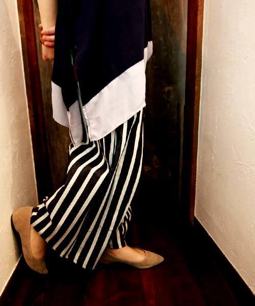 antiqua（アンティカ）の「ストライプワイドパンツ（その他パンツ・レディース・ストライプ・M）」の2枚目の写真