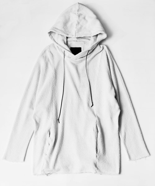 OURET（オーレット）の「C/N BOUCLE CREPE STITCH DOLMAN SLEEVE HOOD PULLOVER（パーカー・メンズ・ホワイト系その他/グレー/ブラック・1/2/3）」の4枚目の写真