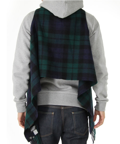 BEAMS（ビームス）の「TWEED BANK / ベストストール（マフラー・メンズ・ブラック/レッド/ネイビー・ONE SIZE）」の5枚目の写真