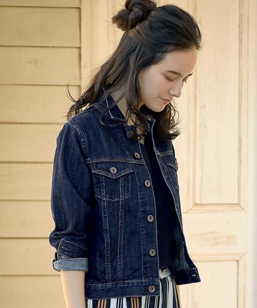 green label relaxing（グリーンレーベルリラクシング）の「GC 10oz ソフトDNM Gジャン 3RD ◆（デニムジャケット・レディース・ライトブルー/コバルトブルー・38/40/36）」の2枚目の写真