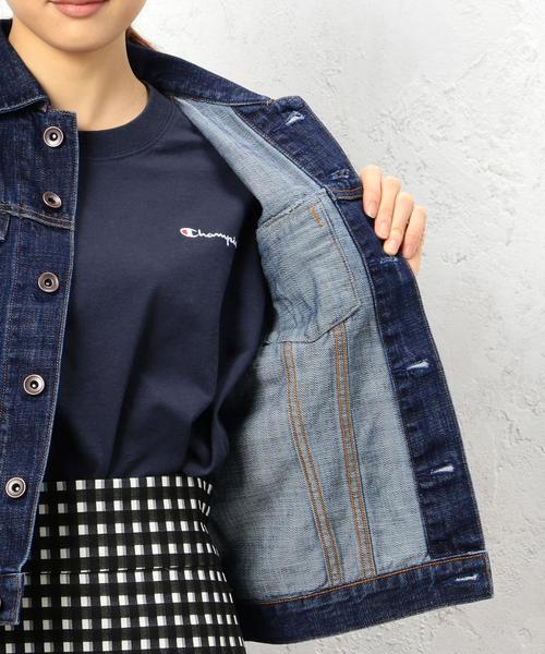 green label relaxing（グリーンレーベルリラクシング）の「GC 10oz ソフトDNM Gジャン 3RD ◆（デニムジャケット・レディース・ライトブルー/コバルトブルー・38/40/36）」の12枚目の写真