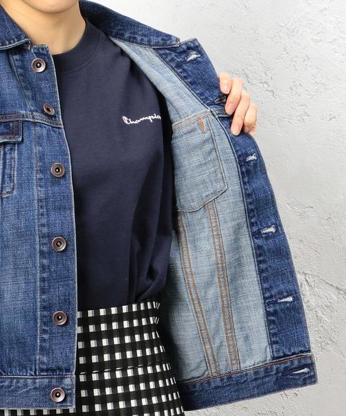 green label relaxing（グリーンレーベルリラクシング）の「GC 10oz ソフトDNM Gジャン 3RD ◆（デニムジャケット・レディース・ライトブルー/コバルトブルー・38/40/36）」の15枚目の写真