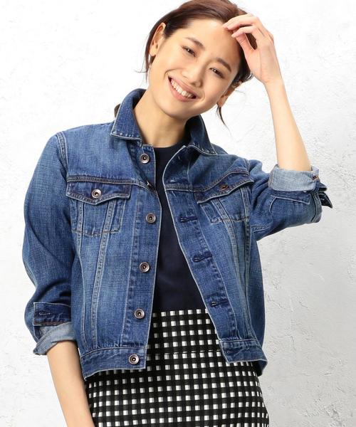 green label relaxing（グリーンレーベルリラクシング）の「GC 10oz ソフトDNM Gジャン 3RD ◆（デニムジャケット・レディース・ライトブルー/コバルトブルー・38/40/36）」の5枚目の写真