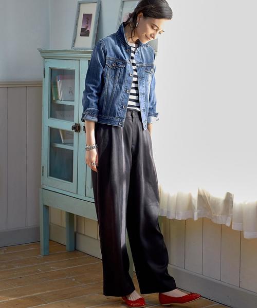 green label relaxing（グリーンレーベルリラクシング）の「GC 10oz ソフトDNM Gジャン 3RD ◆（デニムジャケット・レディース・ライトブルー/コバルトブルー・38/40/36）」の7枚目の写真