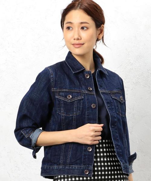 green label relaxing（グリーンレーベルリラクシング）の「GC 10oz ソフトDNM Gジャン 3RD ◆（デニムジャケット・レディース・ライトブルー/コバルトブルー・38/40/36）」の3枚目の写真