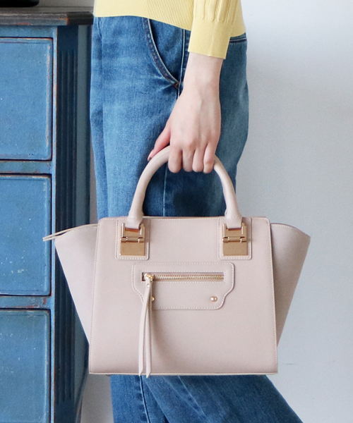 N.（N. Natural Beauty Basic）（エヌエヌナチュラルビューティーベーシック）の「【追加生産】メタルポイントショルダーバッグ（トートバッグ・レディース・ブラック/グレー系その他/ホワイト・ﾌﾘ-）」の2枚目の写真