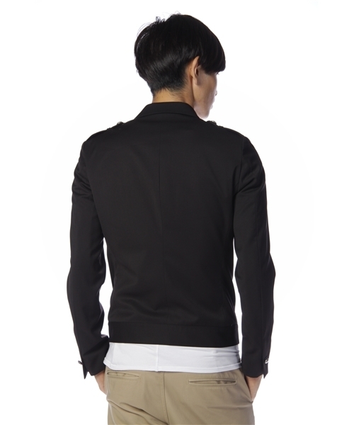 SHIPS JET BLUE（シップスジェットブルー）の「T/R SHORT ARMY JACKET（ミリタリージャケット・メンズ・ブラック/ネイビー・MEDIUM/SMALL/LARGE）」の4枚目の写真