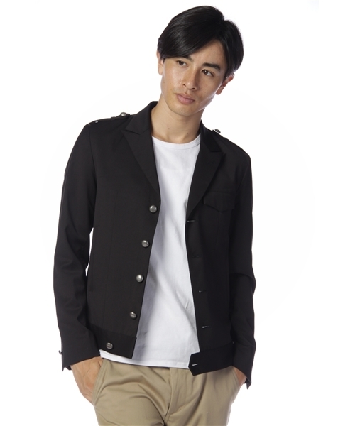 SHIPS JET BLUE（シップスジェットブルー）の「T/R SHORT ARMY JACKET（ミリタリージャケット・メンズ・ブラック/ネイビー・MEDIUM/SMALL/LARGE）」の3枚目の写真