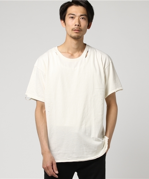 WEGO（ウィゴー）の「WEGO/ダメージ加工カットソー（Tシャツ/カットソー・メンズ・レッド/ホワイト/ターコイズブルー/ブラック・MEDIUM/LARGE）」の13枚目の写真