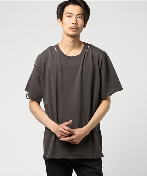 WEGO（ウィゴー）の「WEGO/ダメージ加工カットソー（Tシャツ/カットソー・メンズ・レッド/ホワイト/ターコイズブルー/ブラック・MEDIUM/LARGE）」の14枚目の写真