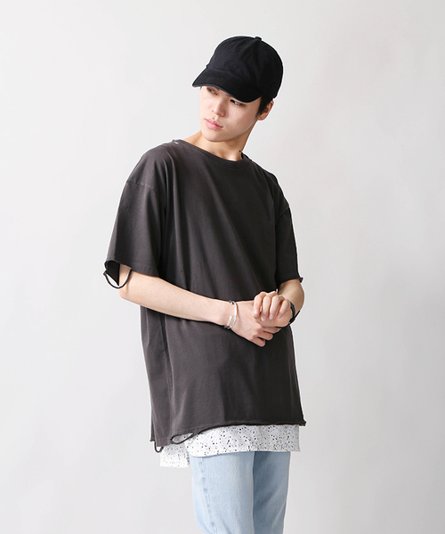 WEGO（ウィゴー）の「WEGO/ダメージ加工カットソー（Tシャツ/カットソー・メンズ・レッド/ホワイト/ターコイズブルー/ブラック・MEDIUM/LARGE）」の22枚目の写真