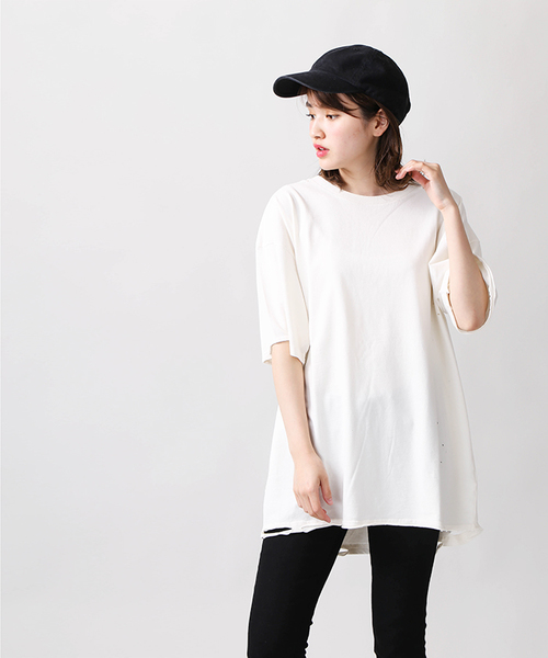 WEGO（ウィゴー）の「WEGO/ダメージ加工カットソー（Tシャツ/カットソー・メンズ・レッド/ホワイト/ターコイズブルー/ブラック・MEDIUM/LARGE）」の17枚目の写真