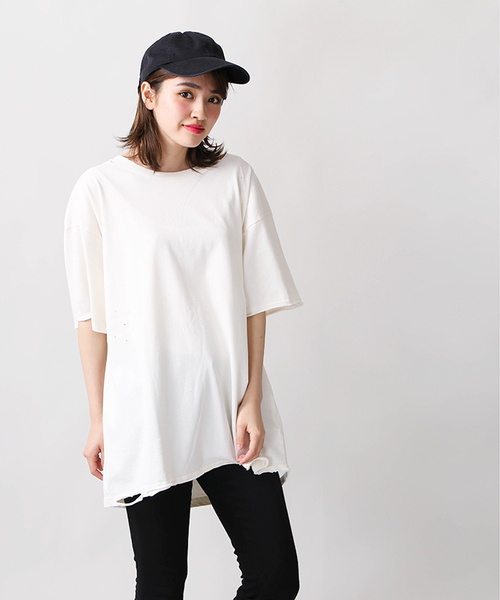 WEGO（ウィゴー）の「WEGO/ダメージ加工カットソー（Tシャツ/カットソー・メンズ・レッド/ホワイト/ターコイズブルー/ブラック・MEDIUM/LARGE）」の18枚目の写真