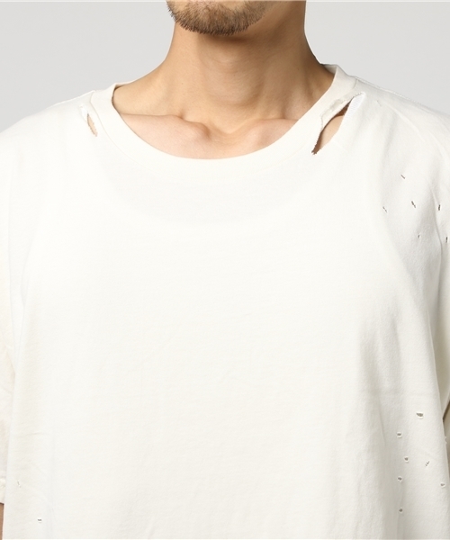 WEGO（ウィゴー）の「WEGO/ダメージ加工カットソー（Tシャツ/カットソー・メンズ・レッド/ホワイト/ターコイズブルー/ブラック・MEDIUM/LARGE）」の9枚目の写真