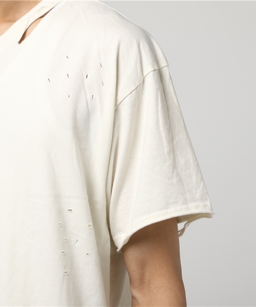 WEGO（ウィゴー）の「WEGO/ダメージ加工カットソー（Tシャツ/カットソー・メンズ・レッド/ホワイト/ターコイズブルー/ブラック・MEDIUM/LARGE）」の10枚目の写真