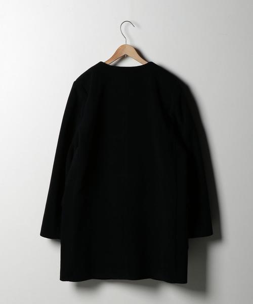 coen（コーエン）の「ライトメルトンノーカラーコート（その他アウター・レディース・ベージュ/ネイビー・LARGE/MEDIUM）」の19枚目の写真