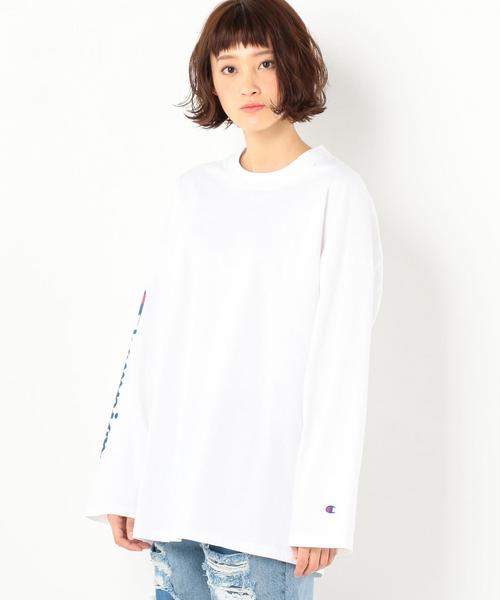 Another Edition(アナザーエディション)の「Champion SL LOGO T(Tシャツ/カットソー・レディース・ホワイト/ダークグレー・FREE)」の9枚目の写真