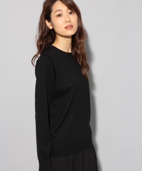 BLISS POINT（ブリスポイント）の「【S～XL展開】ウォッシャブルクルーネックプルオーバー/760463（ニット/セーター・レディース・カーキ/ベージュ/イエロー/ホワイト/ネイビー/ブラウン/ブルー/ピンク/ブラック/レッド/グリーン/その他8/グレー/チャコールグレー/ベージュ系その他/パープル系その他2/サックスブルー/ラベンダー・MEDIUM/SMALL/LARGE/X-LARGE）」の3枚目の写真