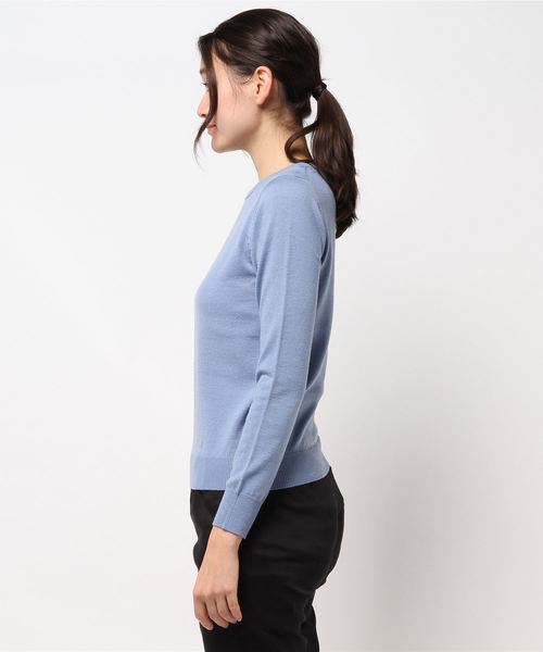 BLISS POINT（ブリスポイント）の「【S～XL展開】ウォッシャブルクルーネックプルオーバー/760463（ニット/セーター・レディース・カーキ/ベージュ/イエロー/ホワイト/ネイビー/ブラウン/ブルー/ピンク/ブラック/レッド/グリーン/その他8/グレー/チャコールグレー/ベージュ系その他/パープル系その他2/サックスブルー/ラベンダー・MEDIUM/SMALL/LARGE/X-LARGE）」の19枚目の写真