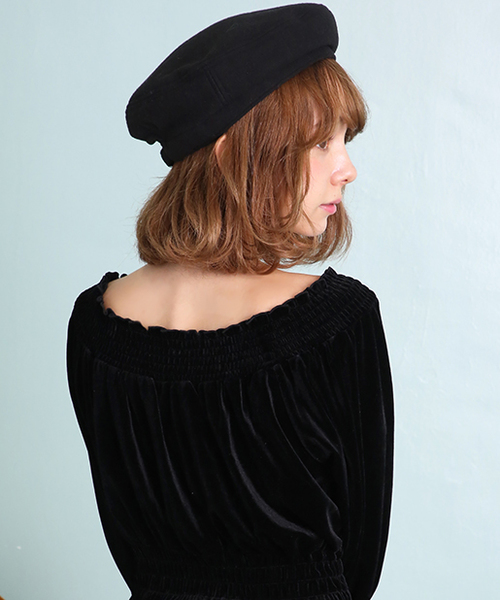 one after another NICE CLAUP（ワンアフターアナザーナイスクラップ）の「フェルトベレー帽（ハンチング/ベレー帽・レディース・ブラック/ベージュ/アイボリー・FREE）」の4枚目の写真