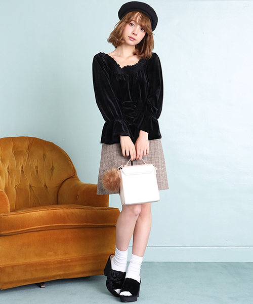 one after another NICE CLAUP（ワンアフターアナザーナイスクラップ）の「フェルトベレー帽（ハンチング/ベレー帽・レディース・ブラック/ベージュ/アイボリー・FREE）」の7枚目の写真