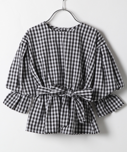 GLOBAL WORK（グローバルワーク）の「【キッズ】リボンベルトフハクプルオーバー長袖/766750（シャツ/ブラウス・キッズ・イエロー/ピンク/ブラック・SMALL/X-LARGE/LARGE/MEDIUM/XX-LARGE）」の2枚目の写真