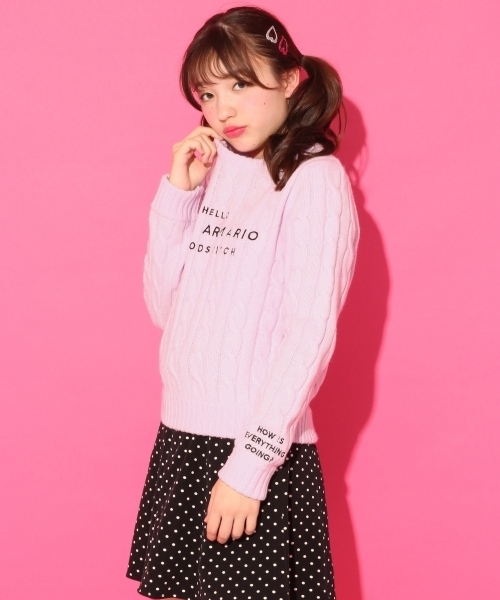 repipi armario（レピピ アルマリオ）の「ＡＩＲヤーン７Ｇケーブルニット（ニット/セーター・キッズ・ホワイト/イエロー/ネイビー/レッド/ライトパープル/ライトイエロー/ライトブルー・MEDIUM/SMALL/LARGE/X-SMALL）」の5枚目の写真