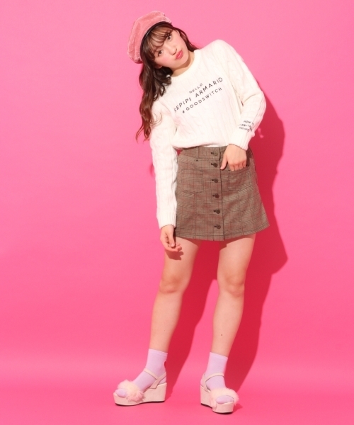 repipi armario（レピピ アルマリオ）の「ＡＩＲヤーン７Ｇケーブルニット（ニット/セーター・キッズ・ホワイト/イエロー/ネイビー/レッド/ライトパープル/ライトイエロー/ライトブルー・MEDIUM/SMALL/LARGE/X-SMALL）」の12枚目の写真