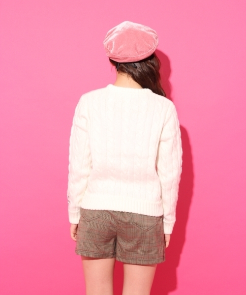 repipi armario（レピピ アルマリオ）の「ＡＩＲヤーン７Ｇケーブルニット（ニット/セーター・キッズ・ホワイト/イエロー/ネイビー/レッド/ライトパープル/ライトイエロー/ライトブルー・MEDIUM/SMALL/LARGE/X-SMALL）」の10枚目の写真