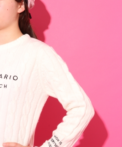 repipi armario（レピピ アルマリオ）の「ＡＩＲヤーン７Ｇケーブルニット（ニット/セーター・キッズ・ホワイト/イエロー/ネイビー/レッド/ライトパープル/ライトイエロー/ライトブルー・MEDIUM/SMALL/LARGE/X-SMALL）」の13枚目の写真