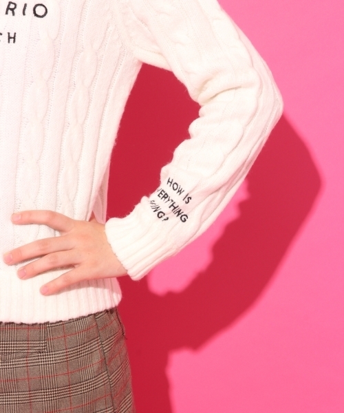 repipi armario（レピピ アルマリオ）の「ＡＩＲヤーン７Ｇケーブルニット（ニット/セーター・キッズ・ホワイト/イエロー/ネイビー/レッド/ライトパープル/ライトイエロー/ライトブルー・MEDIUM/SMALL/LARGE/X-SMALL）」の9枚目の写真